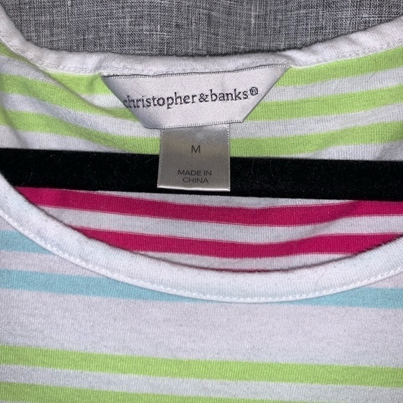 *Women’s Christopher Banks Striped tee medium - Picture 2 of 5